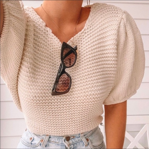 Sabo Skirt Sweaters - Sabo Skirt 🌸 Zephyr Puff Sleeve Chunky Sweater